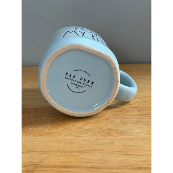 Rae Dunn Artisan Collection Love My Peeps Light Blue Ceramic Coffee Mug Easter - Picture 7 of 8